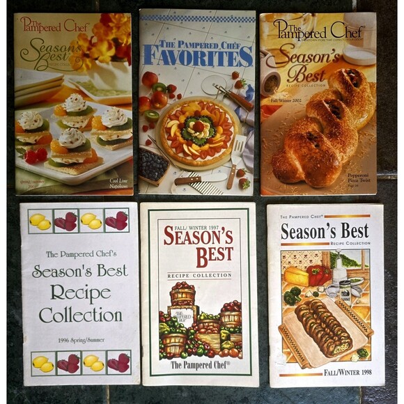 Lot of 6 Pampered Chef SEASONS BEST Magazine  COOKBOOKS Color Illustrate Recipes - Picture 1 of 2